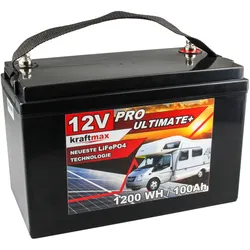 Kraftmax LiFePO4 Akku 12V 100Ah inkl. Bluetooth