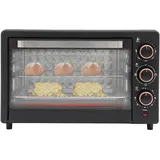 22 L Minibackofen, Klein mini Backofen mit Grillpfanne & Grillrost, 1000 W, 60Mins Timer, Pizza-Ofen, 120-250 °C, Elektrobackofen für Familien, Partys, Grillpartys, Snackbars, Desserts