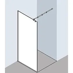 Kermi Filia Glasanlage teilgerahmt FITPF09720VAK 97,5x200cm, silber hochglanz, ESG klar, 90Grad Stabilisierung