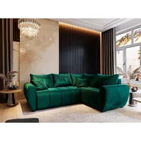 Masseno Ecksofa MADISON L R-S mit Schlaffunktion L-Form, Sofa mit Bettkasten, Wohnzimmersofa, Couch, Soffa, Bettsofa, Couchgarnitur- Grün, KRONOS 19 - Grün