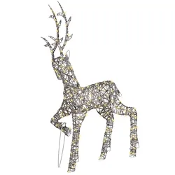 Outdoor Weihnachtsbeleuchtung LED silber Rentier 140 cm HUSAVIK