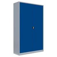 Lüllmann Stahl-Aktenschrank Kolloss Metallschrank abschließbar Büroschrank Stahlschrank 195 x 120 x 60cm Grau/Blau 530381