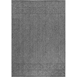 Teppich Outdoor Flachgewebe Berber-Muster Polypropylen Terrasse Grau Rechteckig 160x230 | Kadima Design