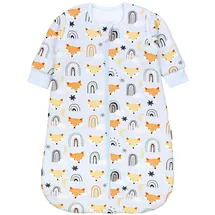 TupTam Baby Schlafsack 2,5 TOG – Ganzjahr, abnehmbare Ärmel, Farbe: fuchs regenbogen umstülpbarer fuß, Kinder Größe: 80-86 - 80-86