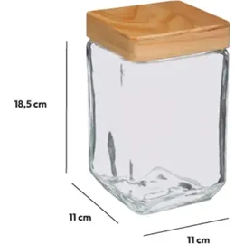 Five 5five - Glasbehälter, quadratisch, 1,7 L in Beige