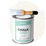 PECTRO PACK Kreidefarbe für möbel 750ml + Malerpinsel speziell für Chalk Paint - Möbellack Natürlicher Kreideeffekt - Farbe für Holz (ALTWEISS)