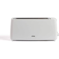 Livoo DOD168W Langschlitz-Toaster mit Krümelschublade 7 Bräungsstufen 900W Weiß