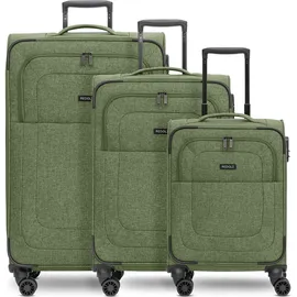 Redolz Essentials 12 Koffer-Set 3-tlg. grün/ polyester