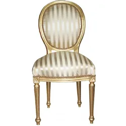 Casa Padrino Barock Esszimmer Stuhl Gold / Gold  Mod2 / Rund - Möbel Interior Einrichtung