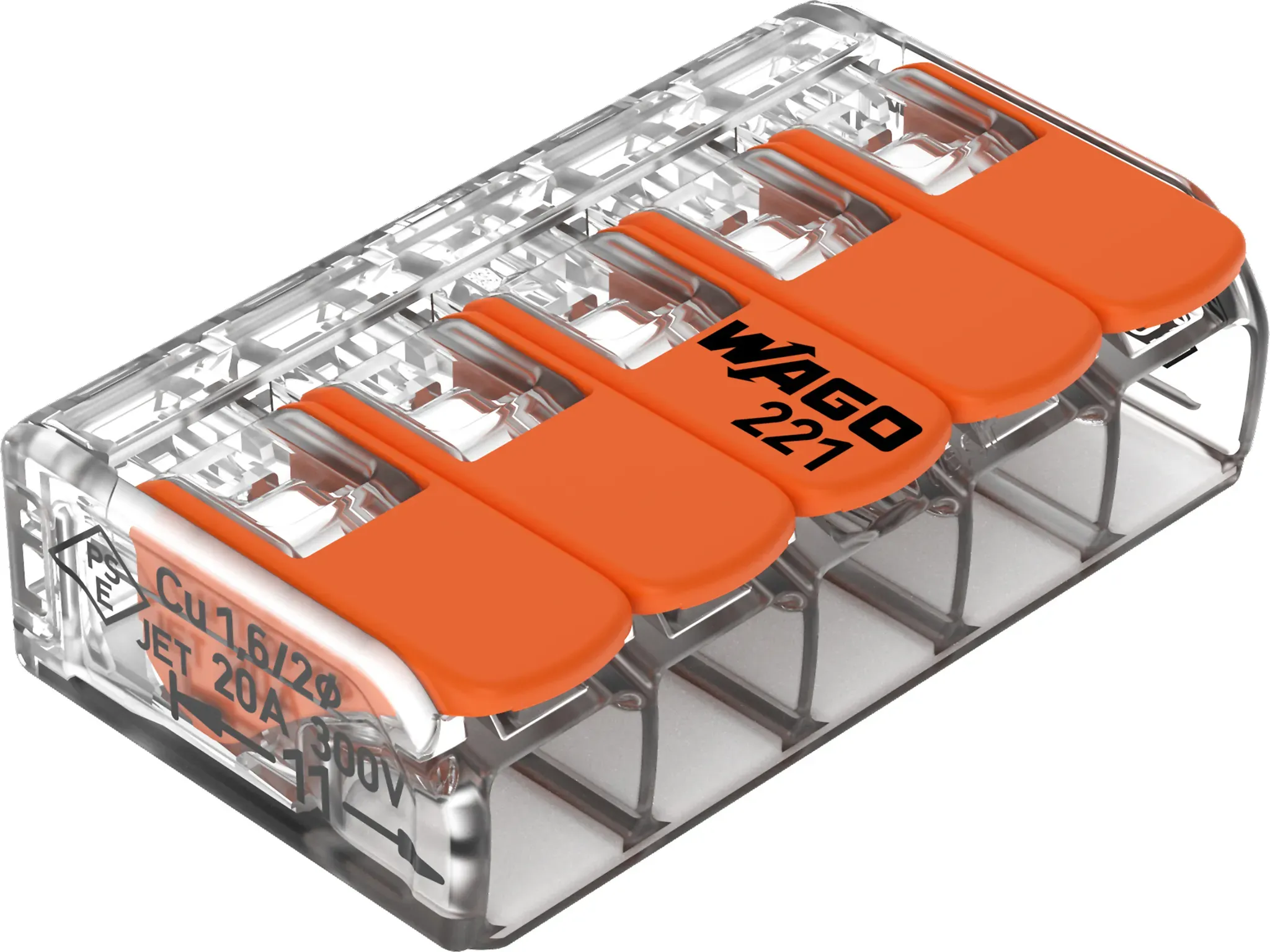 WAGO Compact-Verbindungsklemme 5-Leiter bis 4qmm 221-415