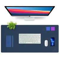 K KNODEL Schreibtischunterlage Upgrade Schreibtischunterlage 90cm x 43cm PVC-Leder Tischunterlage blau