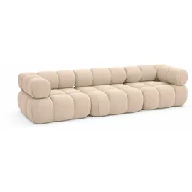 kaiser möbel Sofa Modulares 3-Sitzer-Sofa, gerade Couch, Stoff Salvador, Selia, 3-Sitzer, Veloursstoff Salvador, modernes Design,weiche, abgerundete Linien beige