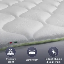 The White Stone Topper 200x200 cm mit Elastiken, Cooler-Technologie Höhe 4 cm