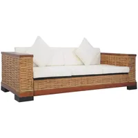 Festnight Gartensofa 3 Sitzer Rattan Sofa Kleines Balkon Sofa Lounge Sofa Outdoor Balkon Lounge Gartenlounge Polyrattan Rattansofa Balkonmöbel Gartenmöbel Set