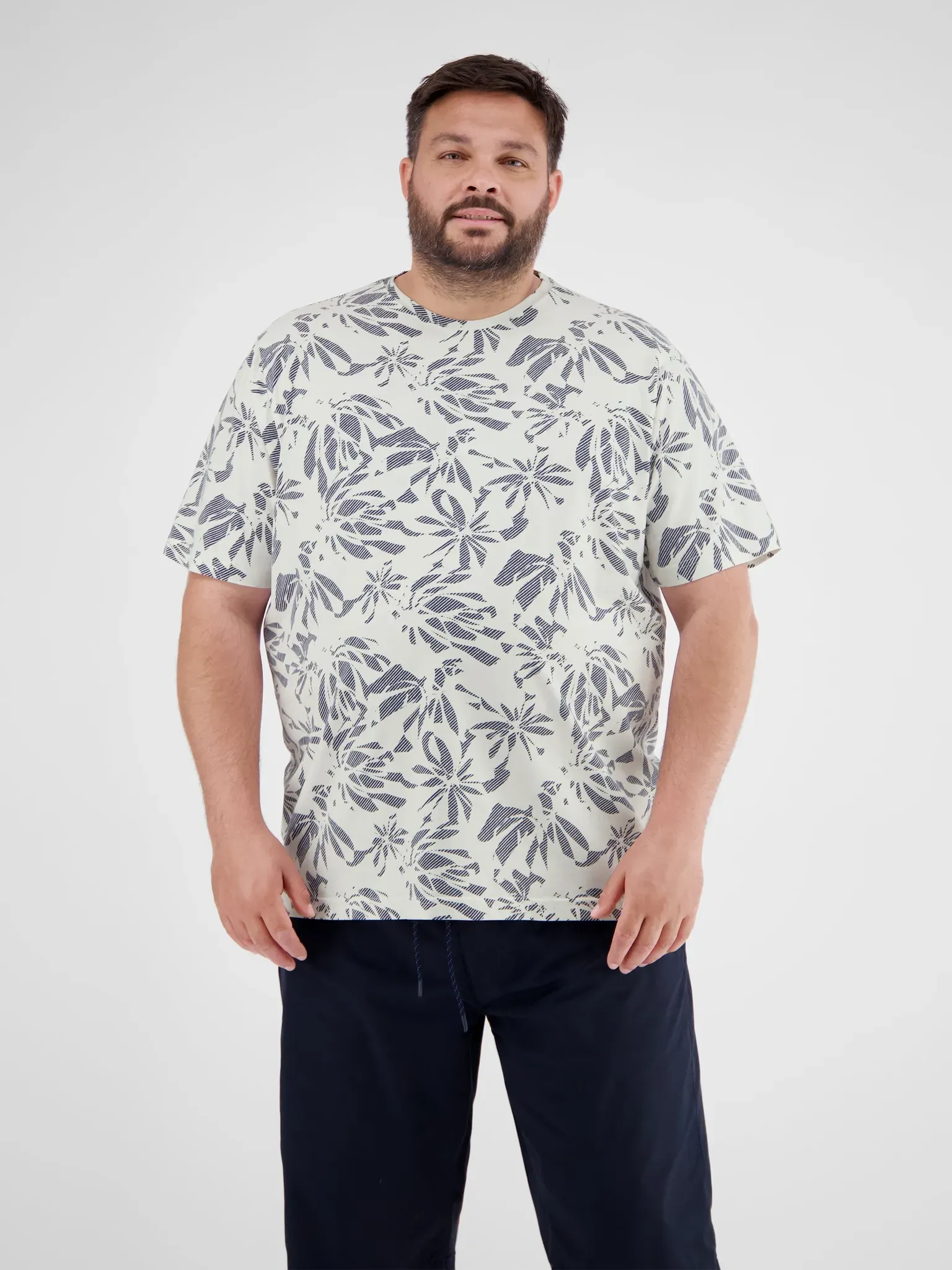 Übergrößen T-Shirt mit hohem Tragekomfort durch Stretchanteil - Broken White - 6XL