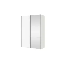 Sconto Schwebetürenschrank Dreamer 153 x 220 x 65 cm Schwarz/Weiß