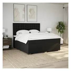 vidaXL Boxspringbett mit Matratze Schwarz 180x200 cm Stoff
