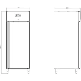 GastroHero ECO 650 GN 2/1 Monoblock Gastronomie Kühlschrank, 616 Liter, Gastronomiebedarf, Großvolumiger freistehender Gewerbekühlschrank, Energiesparend, Robuste Bauweise,