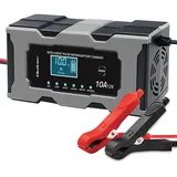 Qoltec Mikroprozessor-Ladegerät 12V 10A | Ladegerät mit Reparaturfunktion für AGM GEL LiFePO4 | LCD