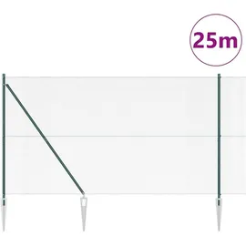 vidaXL Maschendrahtzaun 1,5 x 25 m Grün/Stahl