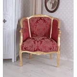 Rokoko Sessel Bergere en Confessional Stuhl rot Prunksessel Thron Armlehnstuhl