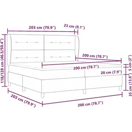 vidaXL Boxspringbett 200 x 200 cm Weiß