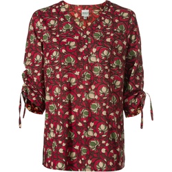 Baumwoll-Bluse, Druck rot, 42