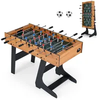 Fantask COSTWAY Tischkicker, klappbar, Kickertisch inkl. 14 Kicker und 2 Bällen, Punktezähler & abnehmbaren Beinen, Spieltisch für Erwachsene und Kinder, Tischfußball mit 2 in 1 Tischfussball platzsparend, für Spielzimmer, Bar... Braun