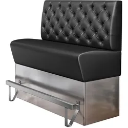 Gastro Hochbank | Schwarz | B:H 140 x 133 cm | Chesterfield | Leder | Bistro Hochbank, Thekenbank