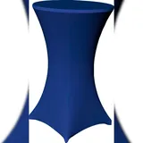 EXKLUSIV HEIMTEXTIL Stehtischhusse Stretch für Bistrotisch mit 4 Fußlaschen elastisch Ø 70-75x110-120 cm Blau