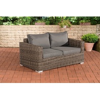 CLP Gartenlounge-Set 2er Sofa Madeira, Polyrattan, Outdoor grau