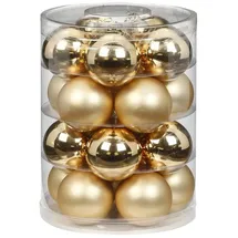 MAGIC by Inge Magic Weihnachtskugeln Glas 6cm, 20 STK. Christbaumkugeln (Brokat Gold Glanz Matt)