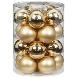 MAGIC by Inge Magic Weihnachtskugeln Glas 6cm, 20 STK. Christbaumkugeln (Brokat Gold Glanz Matt)