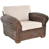 Wohnzimmersessel Chester Lounge Rattansessel Natur Rattan Sessel (Braun Natur)