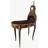 Casa Padrino Barock Sekretär mit Uhr Braun / Gold - Prunkvoller Schreibtisch im Barockstil - Barock Büromöbel - Barockstil Büro Möbel - Barockstil Möbel - Barock Möbel - Barock Einrichtung