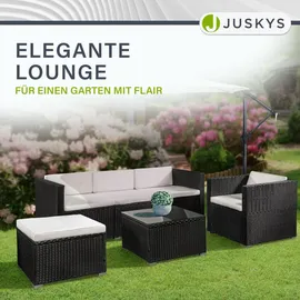 Juskys Punta Cana L Polyrattan Lounge schwarz/creme
