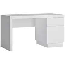 Lomadox Schreibtisch 135 cm breit, in weiß Hochglanz, B/H/T ca. 135/75/65 cm