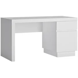 Lomadox Schreibtisch 135 cm breit, in weiß Hochglanz, B/H/T ca. 135/75/65 cm
