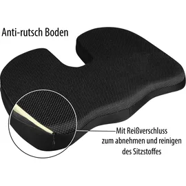 Apa Sitzkissen mit Geleinlage schwarz/blau 45 x 37 cm