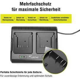 Leicke Dual-Slot Akku Ladegerät 14,4–18V 6A