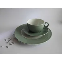 Dibbern SONDERAKTION Solid Color - Kaffeetasse m.U. 0,25 + Teller 21 cm - Salbei - NEU