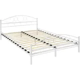 tectake Metallbett, Weiß, Metall, Schlafzimmer, Betten, Metallbetten