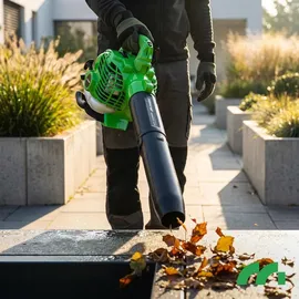 Maltec Benzin Laubsauger Laubbläser Gartenstaubsauger mit Häcksler MalTec MasterBlow7500W Motor 2-Takt 26cc Staubsauger Schredder