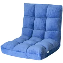 Costway Bodenstuhl mit Rückenlehne, verstellbar, gepolstert, Blau