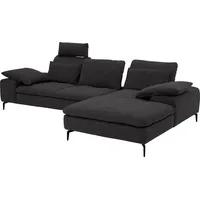 W.Schillig Ecksofa »valentinoo«, (Set), inklusive Hocker, mit Sitztiefenverstellung, Breite 299 cm schwarz