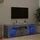 vidaXL TV-Schrank mit LED-Beleuchtung 120x35x40 cm Grau Holz