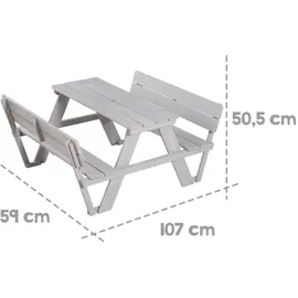 roba Picknick for 4 Kindersitzgruppe mit Lehne inkl. Schirm grau