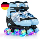 TOMSHOO Rollschuhe Kinder, 4 Größen Verstellbare Quad Rollschuhe Mädchen Jungen