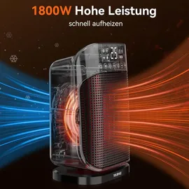 yashe Heizlüfter 1800 W Schwarz
