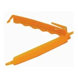 SCHNEIDER Verschluss-Clip, orange, mit Messer 391900 , 1 Packung = 6 Stück, 120 mm